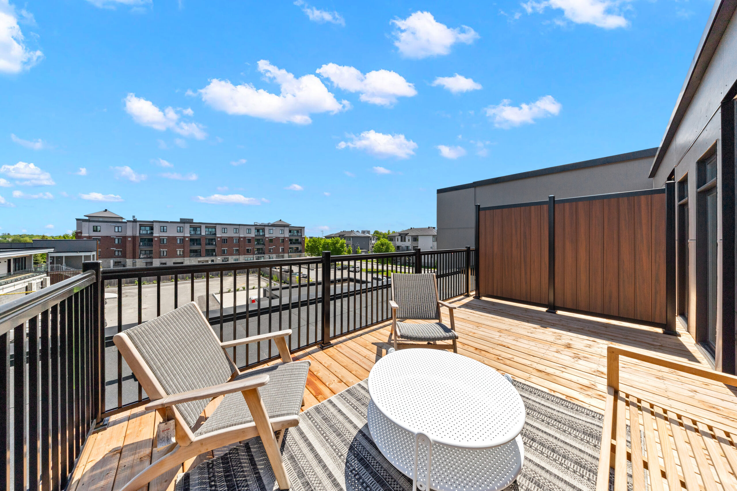 Rooftop patio with lounge area