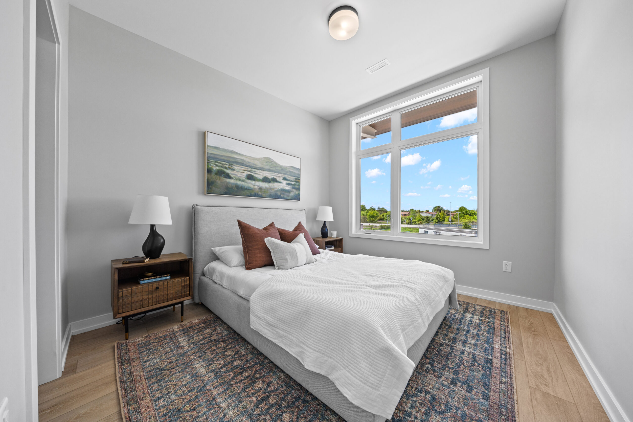 Spacious bedroom with natural light